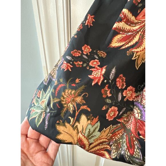 Cara Cara NWT Veronica Strapless Bubble Dress Multi Jacobean Black Velvet Bow 6 - Picture 8 of 10